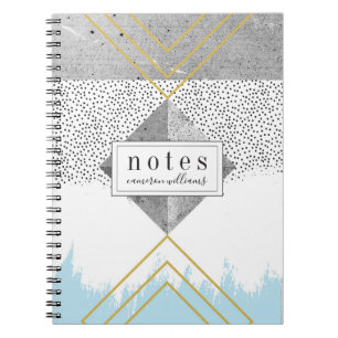 Add Your Name   Abstract Modern Design Notebook