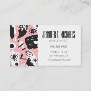Add Your Name   Abstract Modern Eye & Lips Pattern Business Card