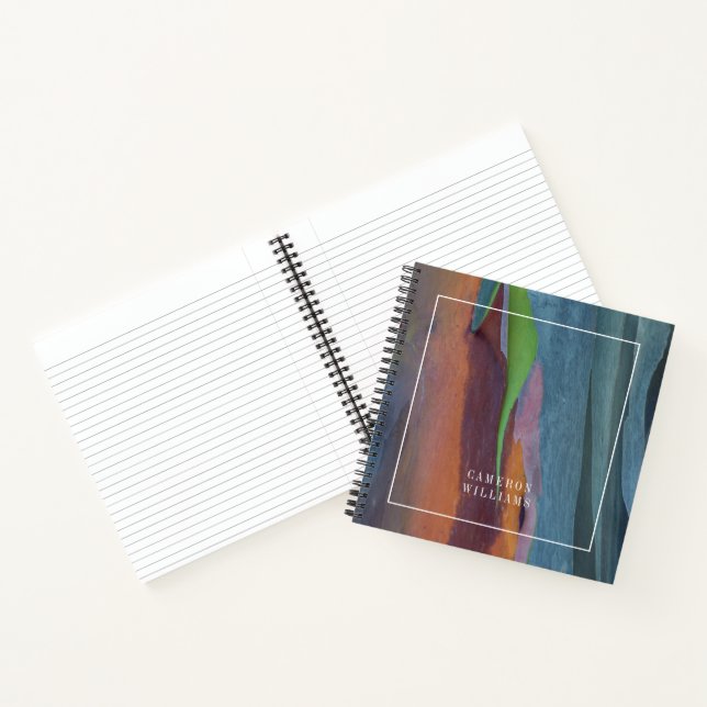 Add Your Name | Abstract Of Rainbow Gum Tree Notebook (Inside)