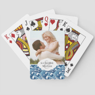 Add Your Name Abstract Waves Playing Cards