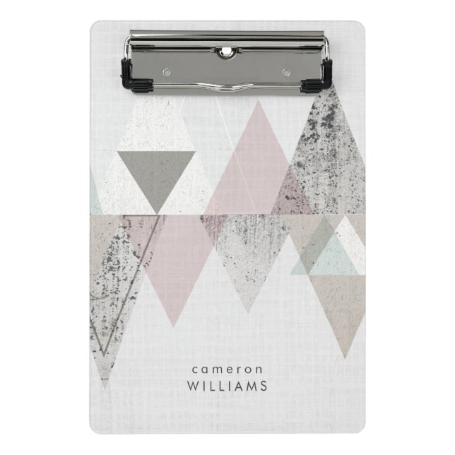 Add Your Name | Amuse II | Geometric Modern Mini Clipboard (Front)