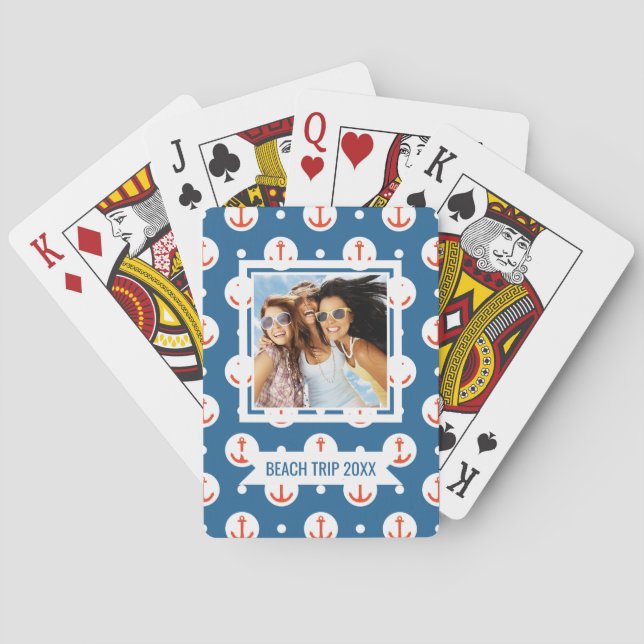 Add Your Name | Anchor Dots Playing Cards (Back)