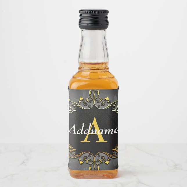 Add your name and initial liquor bottle label (Front)