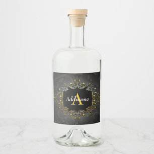 Add your name and initial liquor bottle label