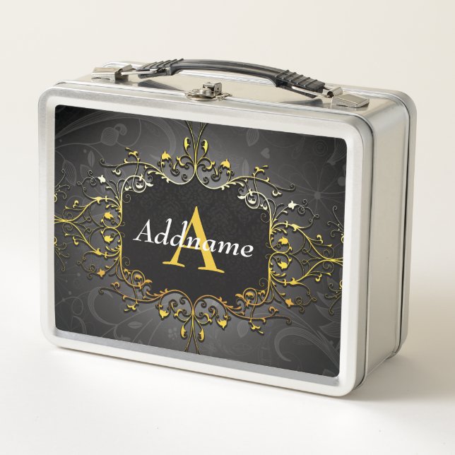 Add your name and initial metal lunch box (Front)