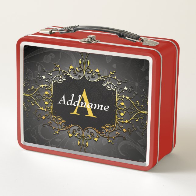Add your name and initial metal lunch box (Front)