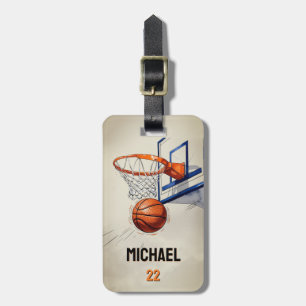 Add Your Name And Number basketball player Custom Luggage Tag