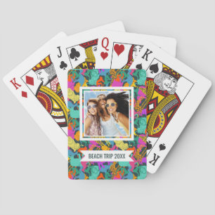 Add Your Name Animal Silhouettes Pattern Playing Cards