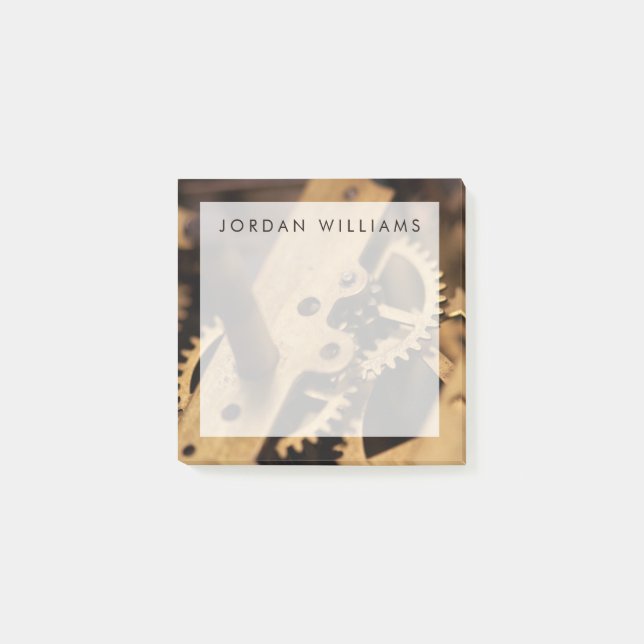 Add Your Name | Antique Watch Internal Parts Post-it Notes (Front)