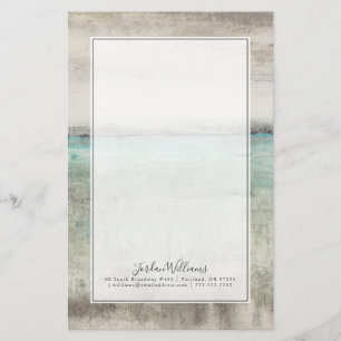Add Your Name Aqua Horizon Stationery