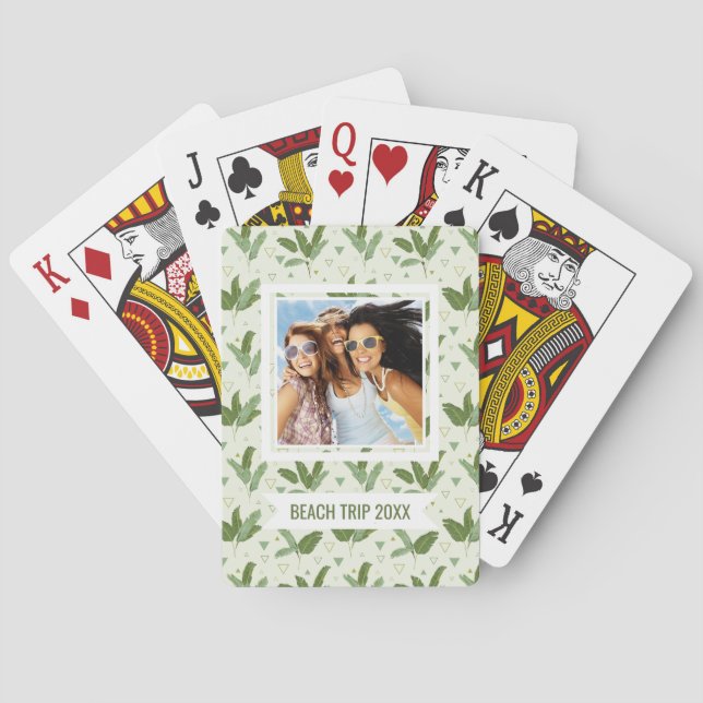 Add Your Name | Banana Leaf With Triangles Playing Cards (Back)