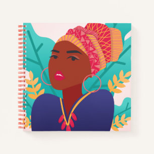 Add Your Name Beautiful African Girl Notebook
