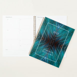Add Your Name Bird Of Paradise Fractal Feather Planner