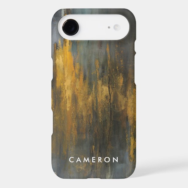 Add Your Name | Black and Gold Abstract Case-Mate iPhone Case (Back)