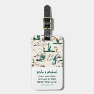 Add Your Name Blooming Succulents Pattern Luggage Tag