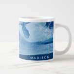 Add Your Name | Blue Amore II Large Coffee Mug<br><div class="desc">Blue Amore II by Sisa Jasper</div>