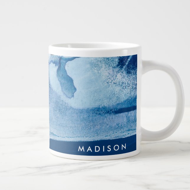 Add Your Name | Blue Amore II Large Coffee Mug (Right)