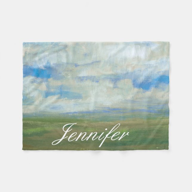 Add Your Name | Bright Day I Fleece Blanket (Front (Horizontal))