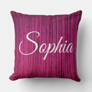 Add your name Bright Pink velvet texture print Cushion