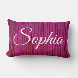 Add your name Bright Pink velvet texture print Lumbar Cushion
