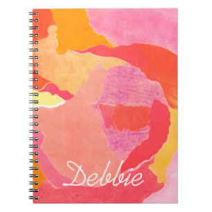 Add Your Name   Cabbage Rose IV Spiral Notebook