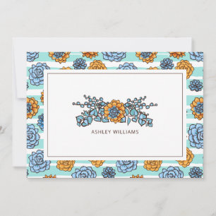 Add Your Name Card Watercolor Succulent