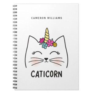 Add Your Name Caticorn Notebook