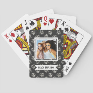 Add Your Name Chalk Drawn Sailboat Pattern Playing Cards