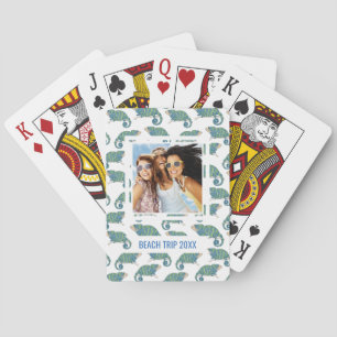 Add Your Name   Chameleon Pattern Playing Cards