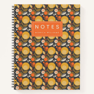 Add Your Name Classic Retro Floral Pattern Notebook