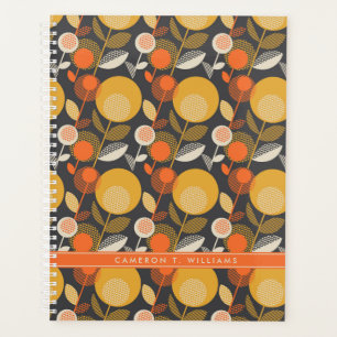 Add Your Name Classic Retro Floral Pattern Planner