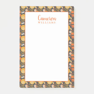 Add Your Name Classic Retro Floral Pattern Post-it Notes