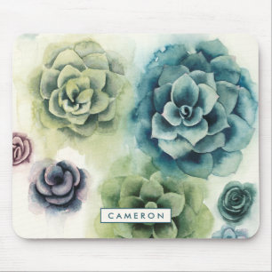 Add Your Name Cluster of Succulents Mouse Pad