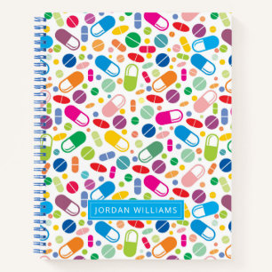 Add Your Name Colourful Neon Drug Pattern Notebook