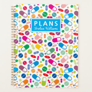 Add Your Name Colourful Neon Drug Pattern Planner