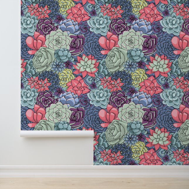 Add Your Name | Colourful Succulent Pattern Wallpaper (Application)