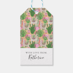 Add Your Name   Colourful Watercolor Llama Pattern Gift Tags