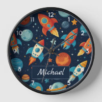 Add Your Name Cool Rocket Ship Space and Planets