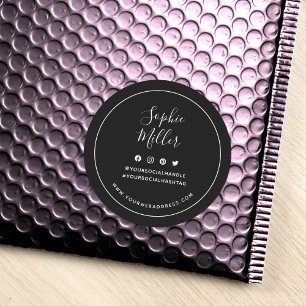 Add Your Name Custom Colour Social Media Branding Classic Round Sticker