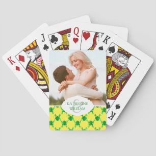 Add Your Name Cute Cartoon Frogs Playing Cards