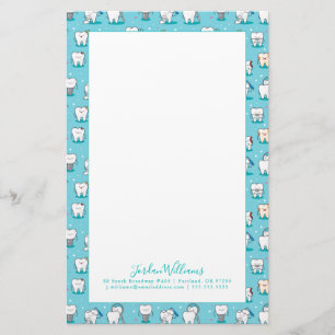 Add Your Name Cute Dental Pattern Stationery