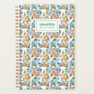 Add Your Name Cute Little Fox Pattern Planner