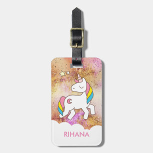 Add Your Name Cute Magical Unicorn Personalised Luggage Tag