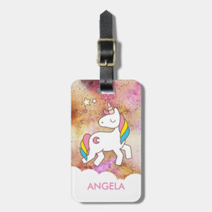 Add Your Name Cute Magical Unicorn Personalised Luggage Tag
