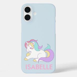 Add Your Name Cute Magical Unicorn Personalized iPhone 16 Plus Case