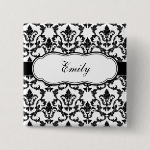Add Your Name Damask Button