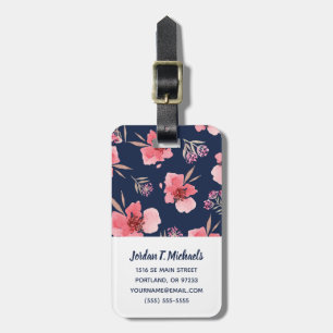 Add Your Name   Dark Pink Watercolor Pattern Luggage Tag