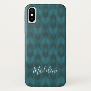 Add Your Name   Dark Teal Pattern Case-Mate iPhone Case