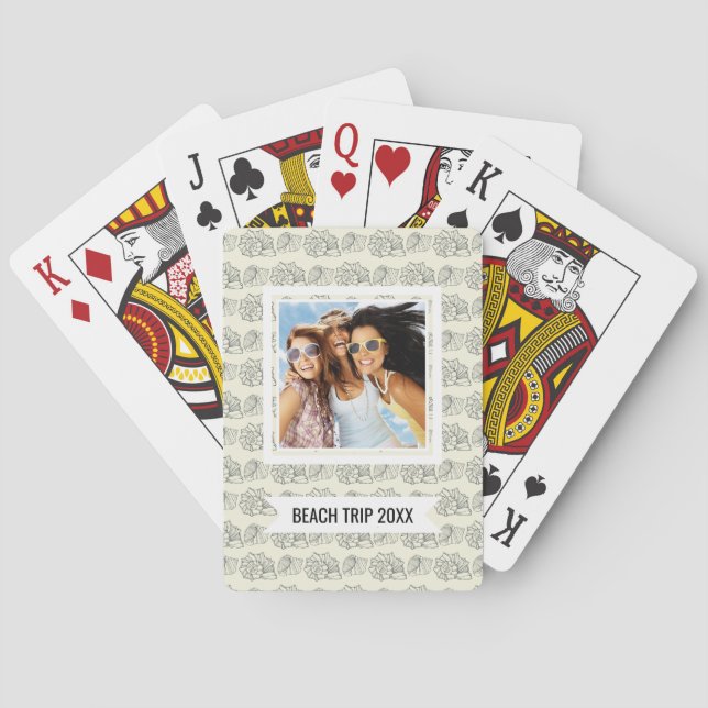 Add Your Name | Decorative Shells Pattern Playing Cards (Back)