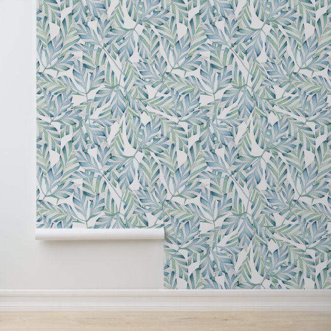 Add Your Name | Decorative Striped Leaf Pattern Wallpaper (Application)